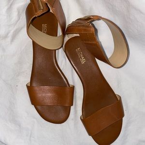 Michael Kors flat brown leather sandals